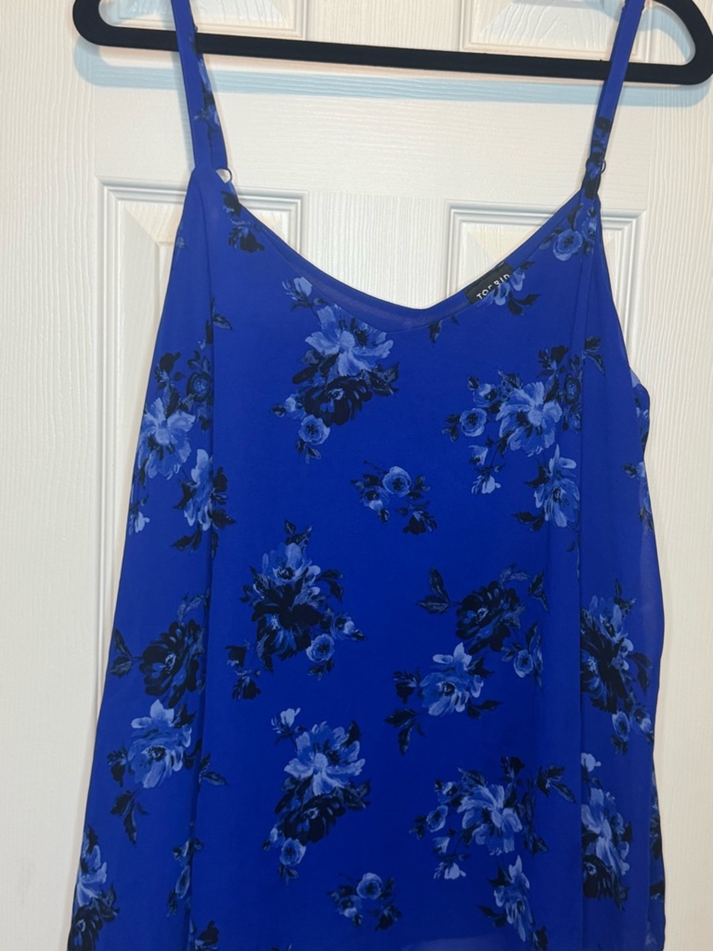 Torrid Royal Blue Floral Spaghetti-Strap Chiffon Camisole